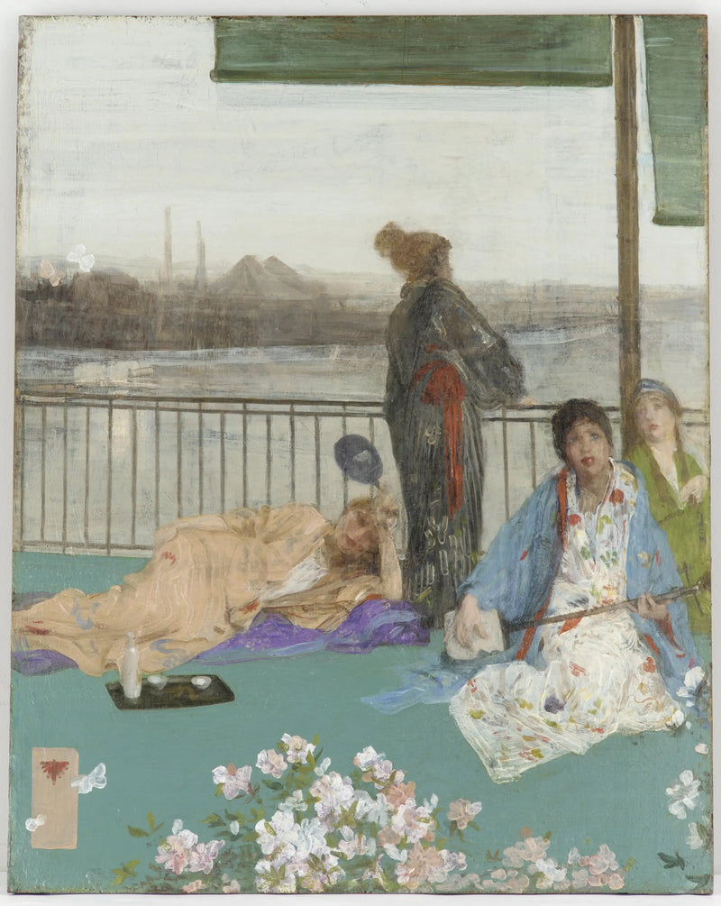 Fargevariasjoner av hudtone og grønn — Balkongen - James Abbott McNeill Whistler
