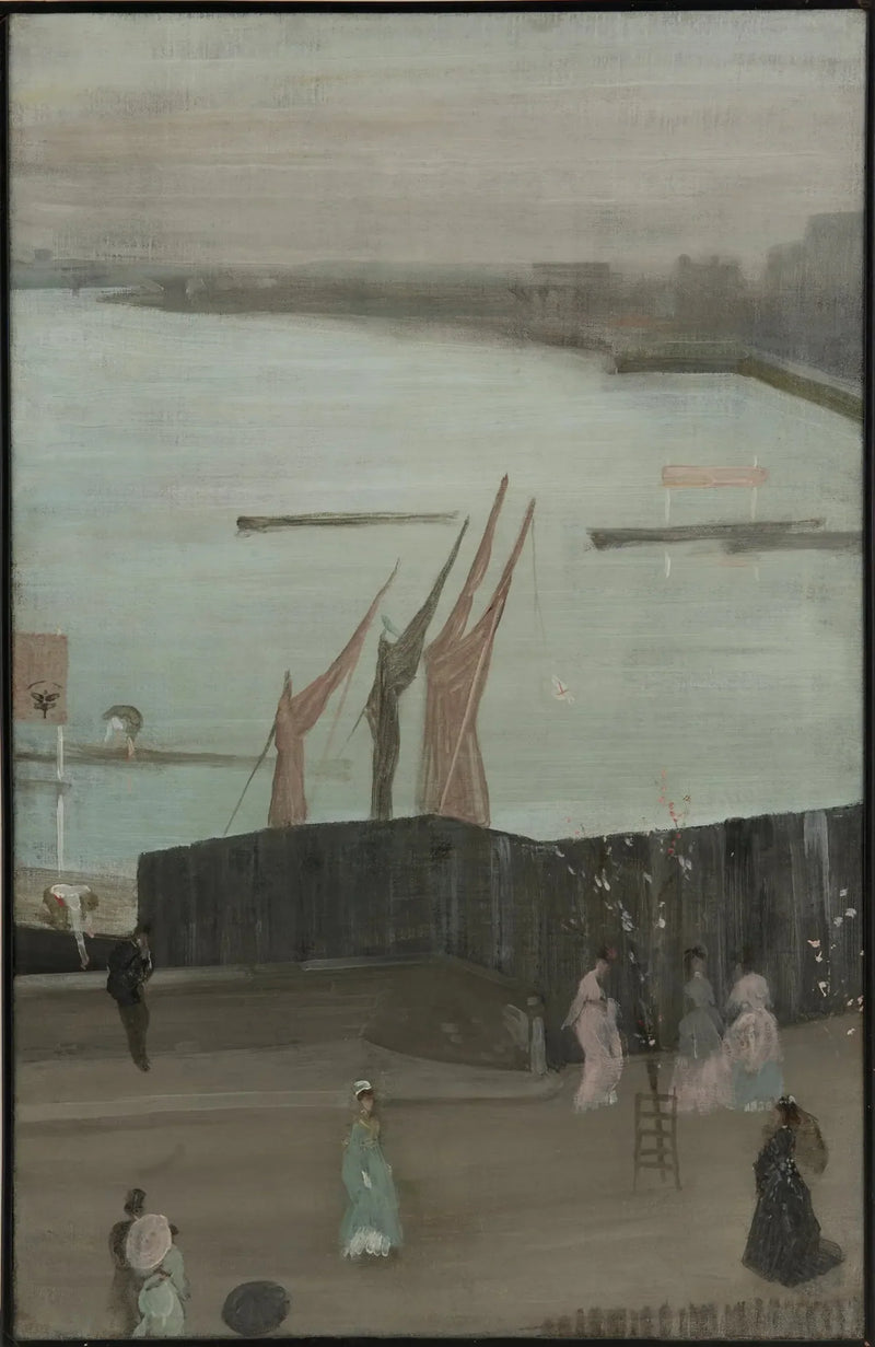 Variasjoner i rosa og grått: Chelsea - James Abbott McNeill Whistler