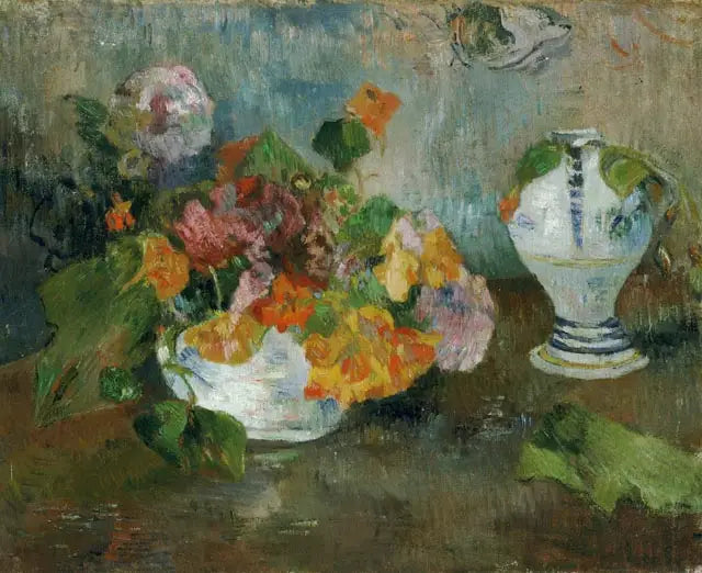 Vase med kapers og Quimper-keramikk - Paul Gauguin