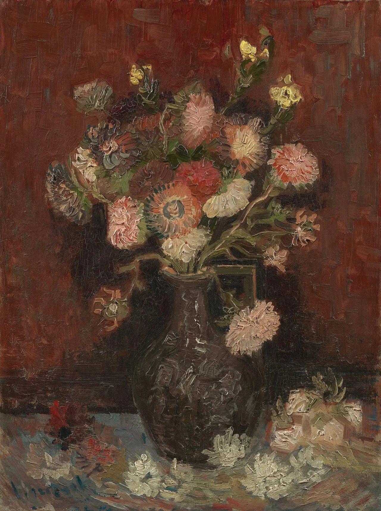 Vase avec asters chinois et glaïeuls - Vincent van Gogh image 1 tableau peint à l’huile sur toile