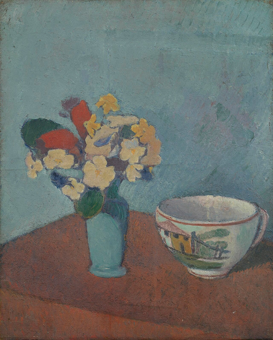 Vase med blomster og kopp - Émile Bernard
