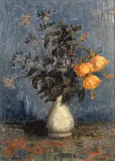 Vase blanc avec roses et autres fleurs - Vincent van Gogh image 1 reproduction artisanale de tableau