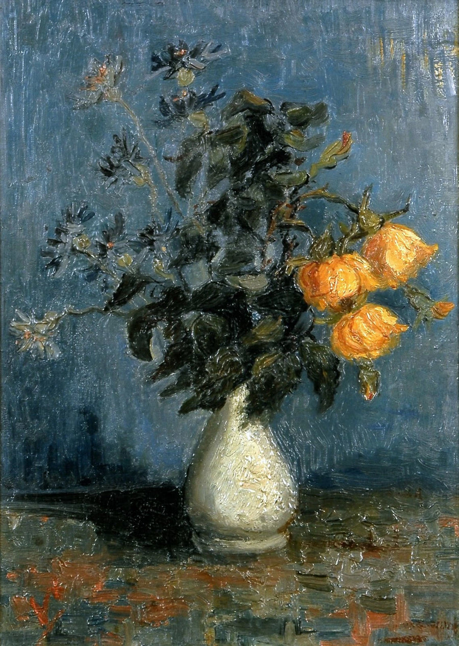 Hvit vase med roser og andre blomster - Vincent van Gogh