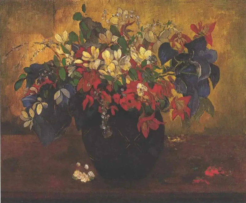 Rød blomsterkrukke - Paul Gauguin