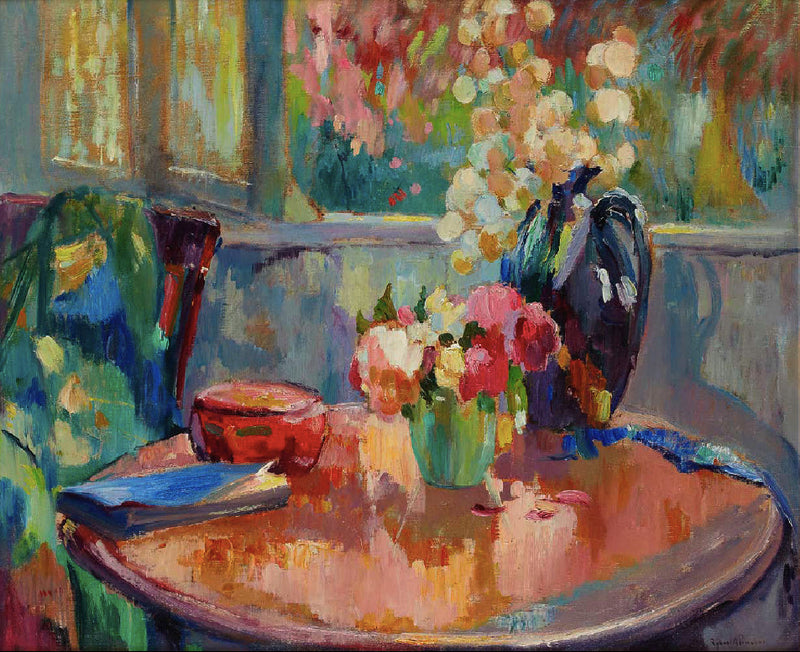 Blomstervaser på sidebordet - Robert Antoine Pinchon