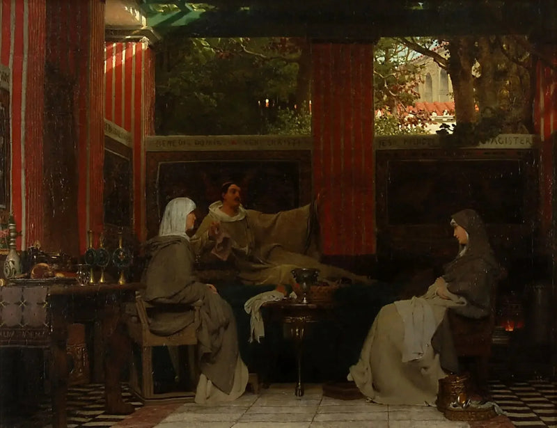Venantius Fortunatus resiterer sine vers til Radagonda VI og til abbedissen av klosteret i Poitiers - Lawrence Alma-Tadema