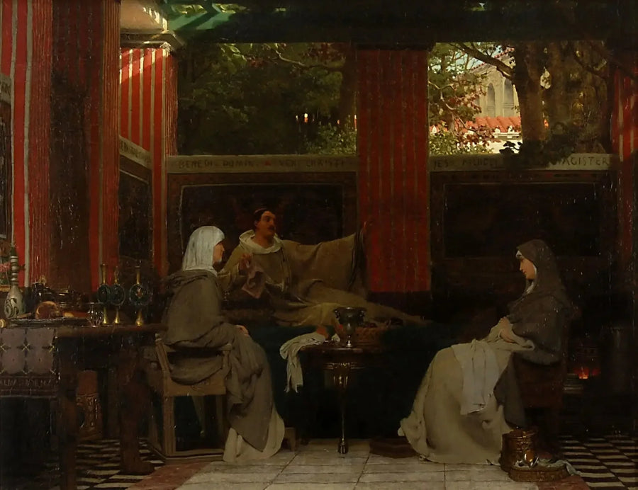 Venantius Fortunatus resiterer sine vers til Radagonda VI og til abbedissen av klosteret i Poitiers - Lawrence Alma-Tadema