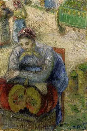 Gresskar selger på markedet - Camille Pissarro