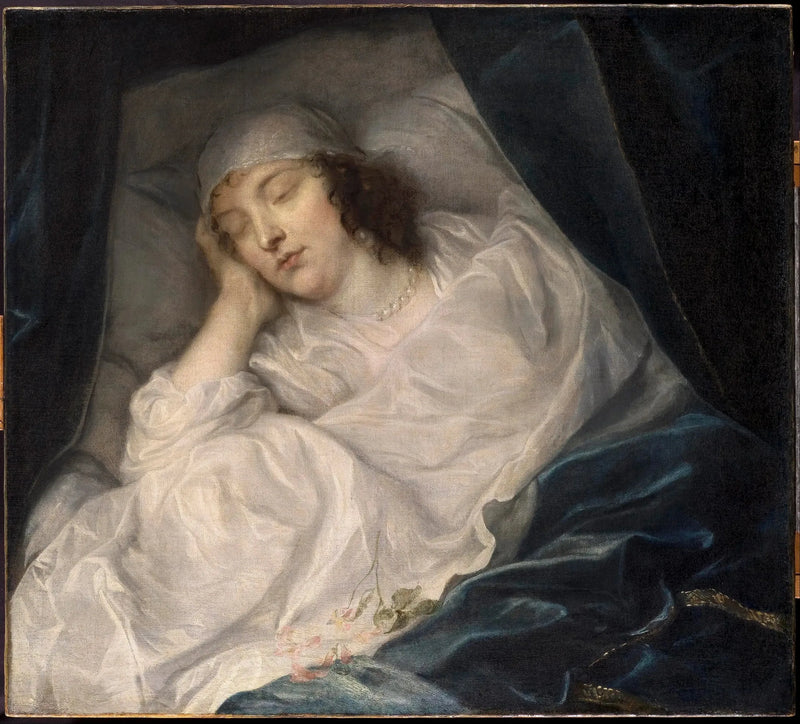 Venetia, Lady Digby, på sitt dødsleie - Antoine van Dyck

Source:
Venetia, Lady Digby, sur son lit de mort - Antoine van Dyck