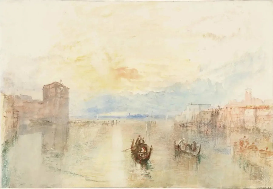 Venezia: Giudecca-kanalen, sett mot Fusina ved solnedgang - J. M. W. Turner