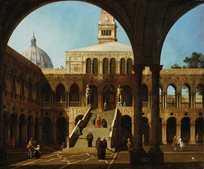 Venice: Capriccio av palassgården til Doge's palass med Scala dei Giganti - Canaletto

Source:
Venise : capriccio de la cour du palais du Doge avec la Scala dei Giganti - Canaletto