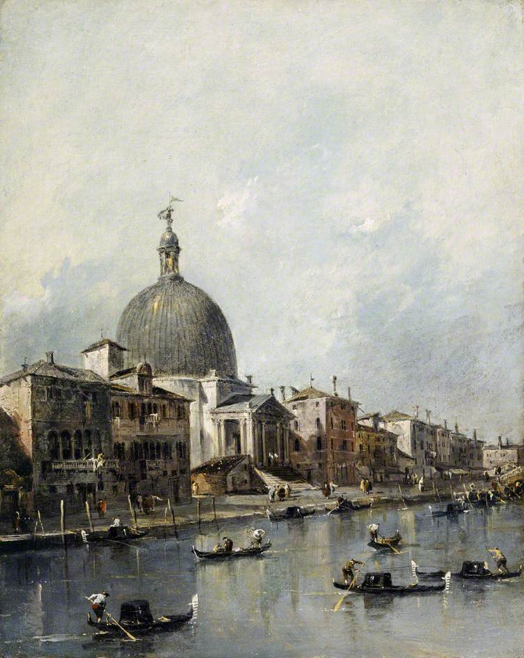 Venezia, San Simeone Piccolo-kirken på Grand Canal - Francesco Guardi