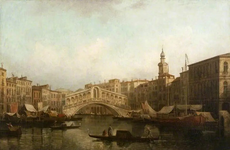 Venise: Le Grand Canal avec le pont du Rialto vu du sud - Canaletto - Alpha Reproduction