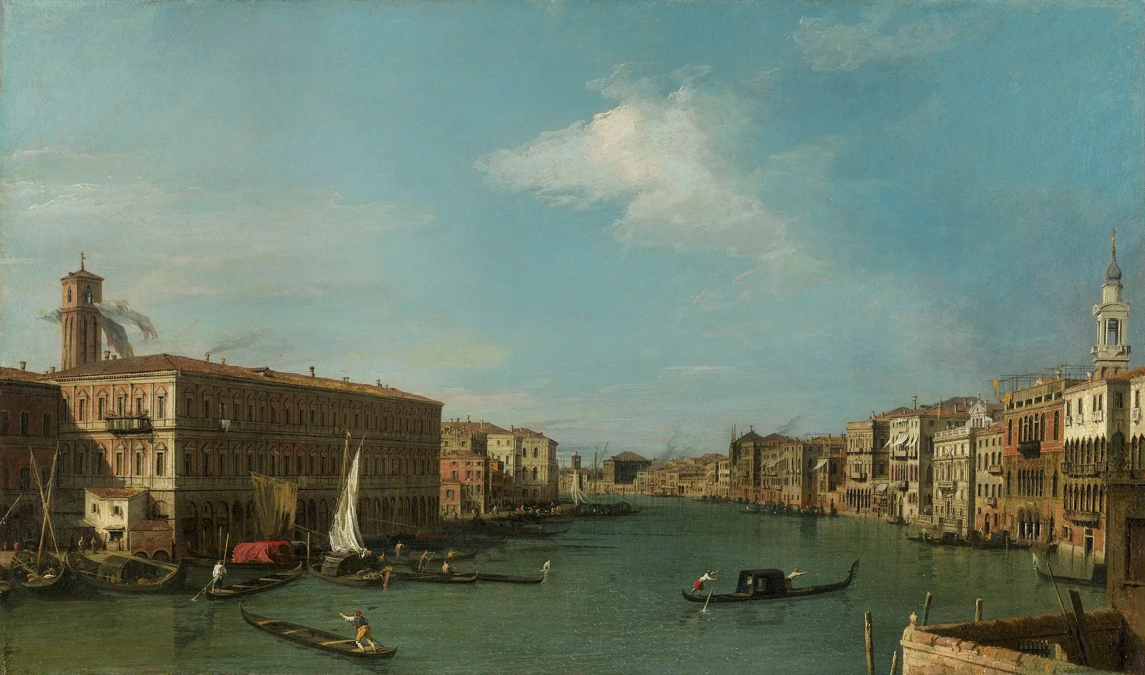 Venise: le Grand Canal vers le Nord depuis le Rialto - Canaletto - Alpha Reproduction