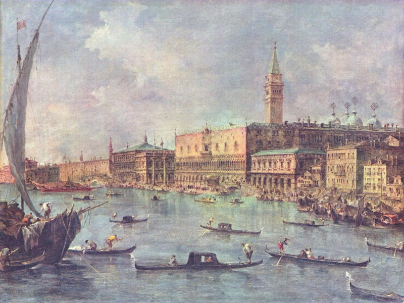 Venezia: Dogepalasset og Moloen - Francesco Guardi