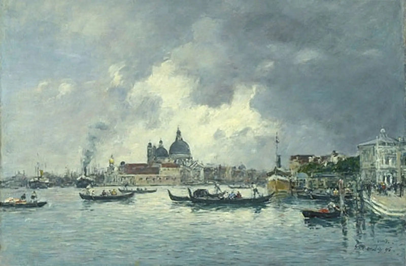 Venezia, om kvelden. Slaverkaia og Salute - Eugène Boudin