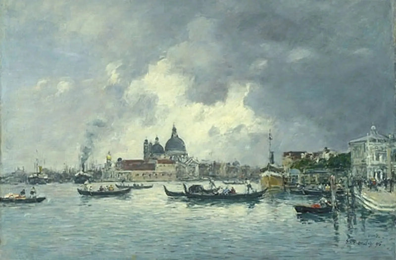 Venezia, om kvelden. Slaverkaia og Salute - Eugène Boudin
