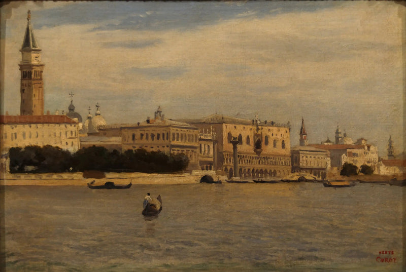 Venezia, kaiene sett fra Tollhavn - Jean-Baptiste Camille Corot
