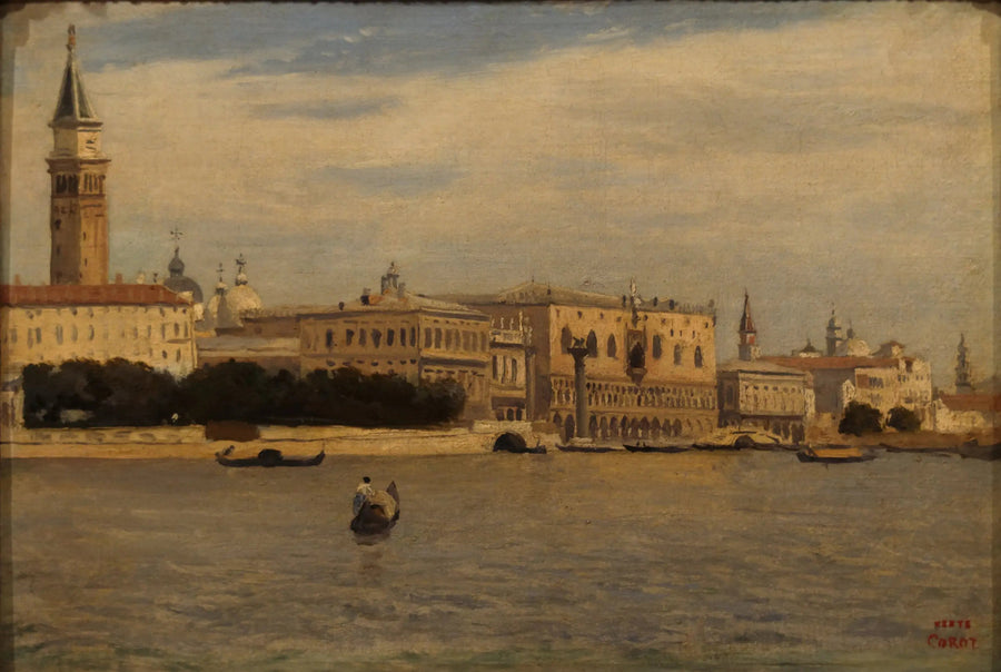 Venezia, kaiene sett fra Tollhavn - Jean-Baptiste Camille Corot