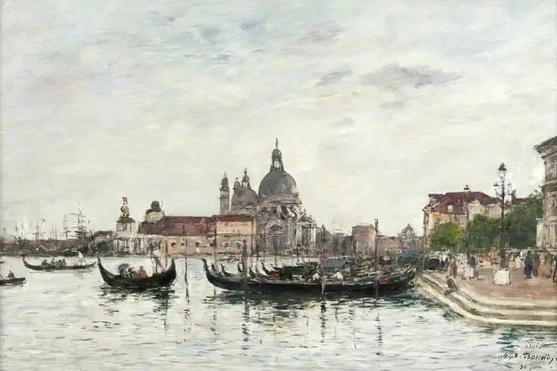Venezia: Santa Maria della Salute og Dogana sett fra den andre siden av Grand Canal - Eugène Boudin