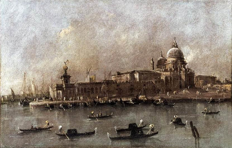 Venezia: et utsyn over inngangen til Grand Canal - Francesco Guardi