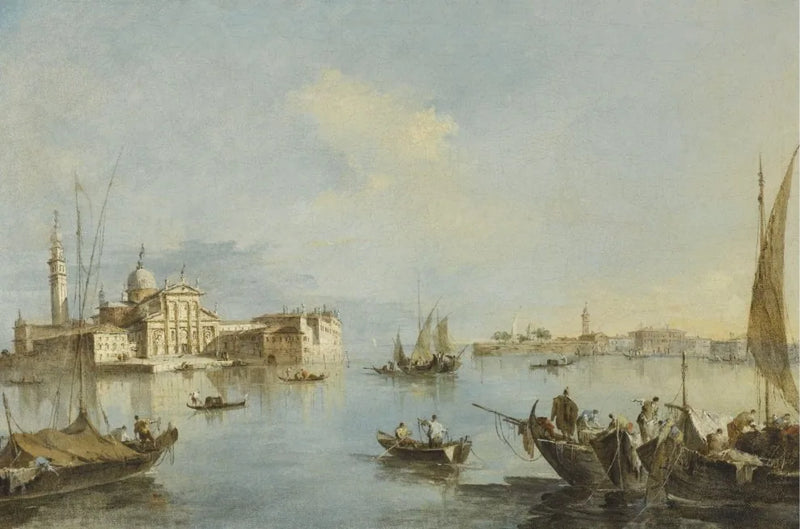 Venezia, utsikt over San Giorgio Maggiore-kirken med enden av Giudecca - Francesco Guardi