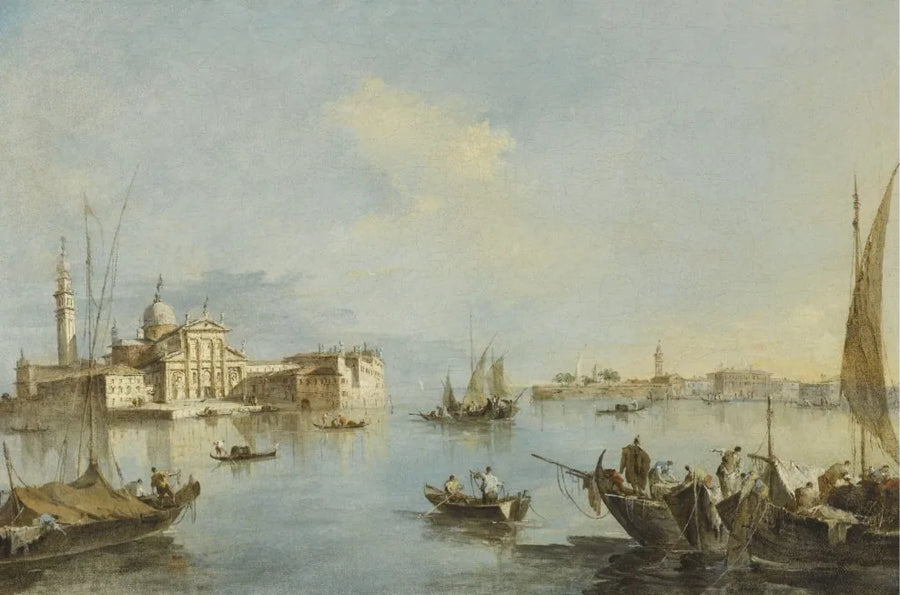 Venezia, utsikt over San Giorgio Maggiore-kirken med enden av Giudecca - Francesco Guardi