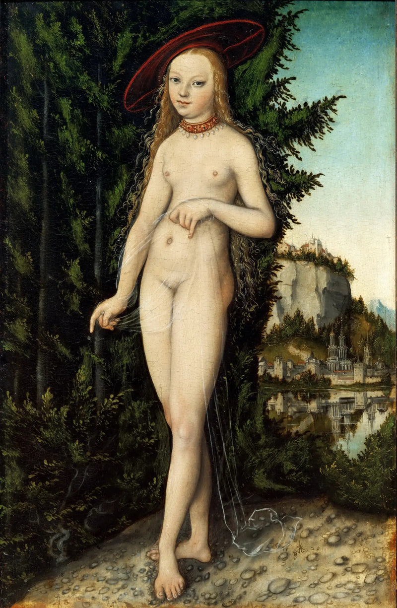 Venus stående i et landskap - Lucas Cranach den eldre