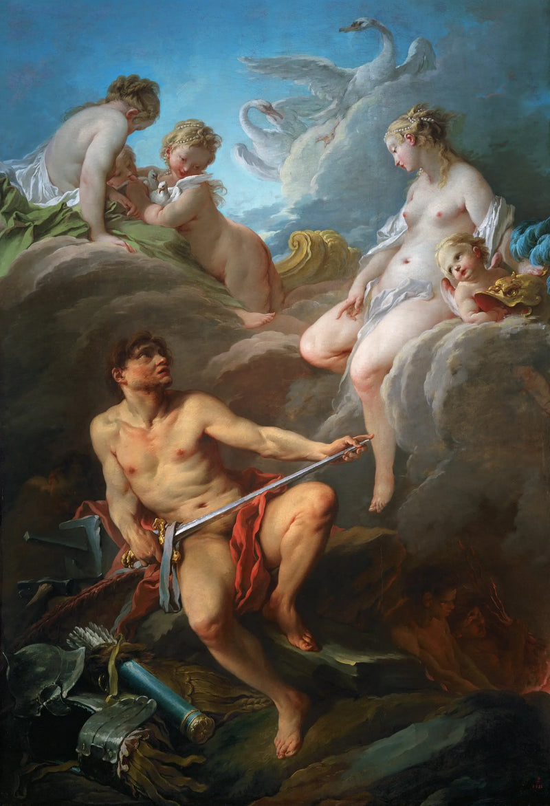 Venus ber Vulcan om våpen for Eneas - François Boucher