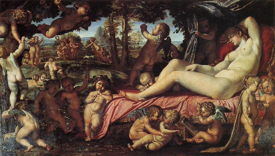 Sovende Venus med kjærlighetsgudene - Annibale Carracci