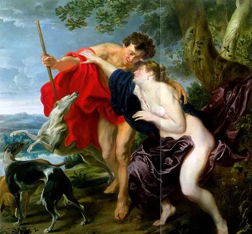 Venus som prøver å hindre Adonis i å dra på jakt - Antoine van Dyck

Source:
Vénus essayant d'empêcher Adonis d'aller chasser - Antoine van Dyck