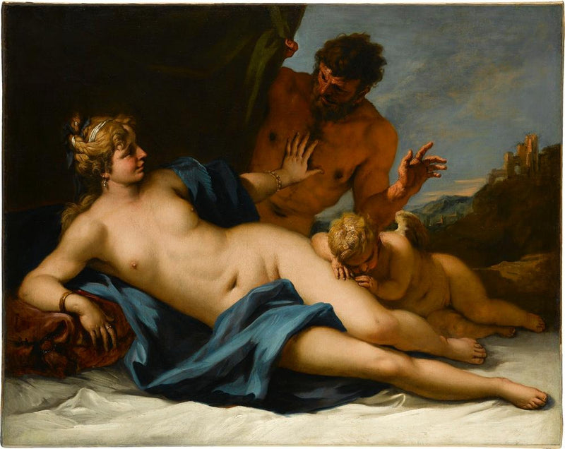 Venus blir overrasket av en satyr - Sebastiano Ricci