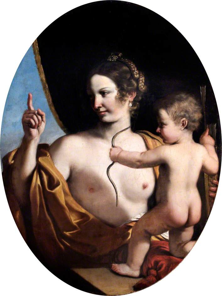 Venus og Cupido - Guercino