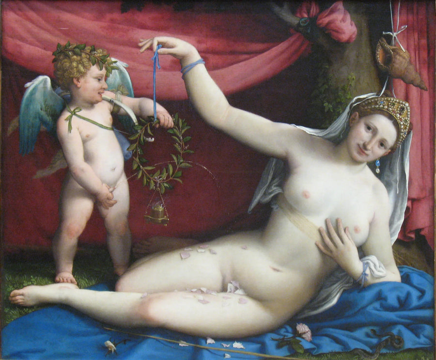 Venus og Cupido - Lorenzo Lotto