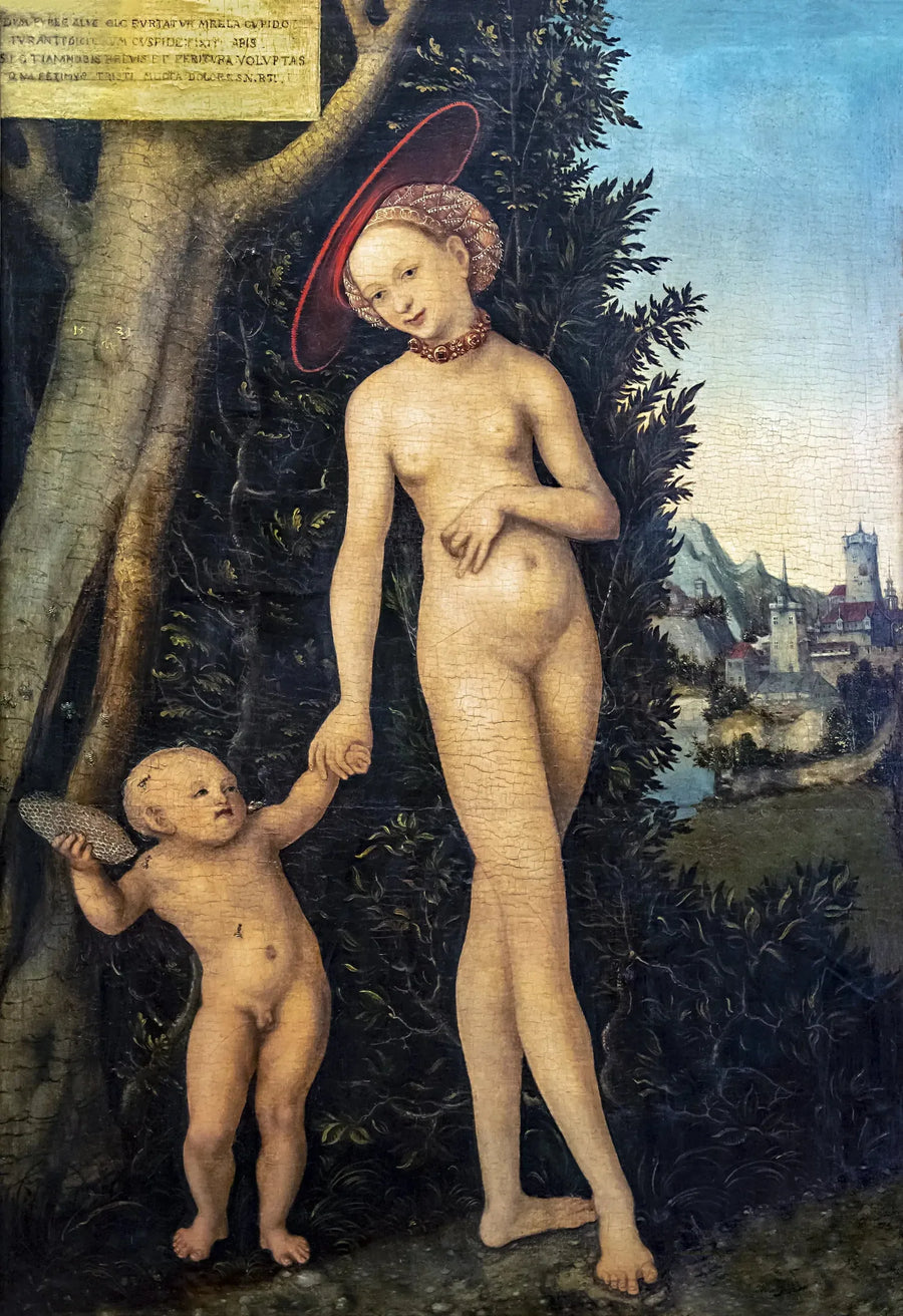 Venus og Cupido som flyr med honning - Lucas Cranach den eldre