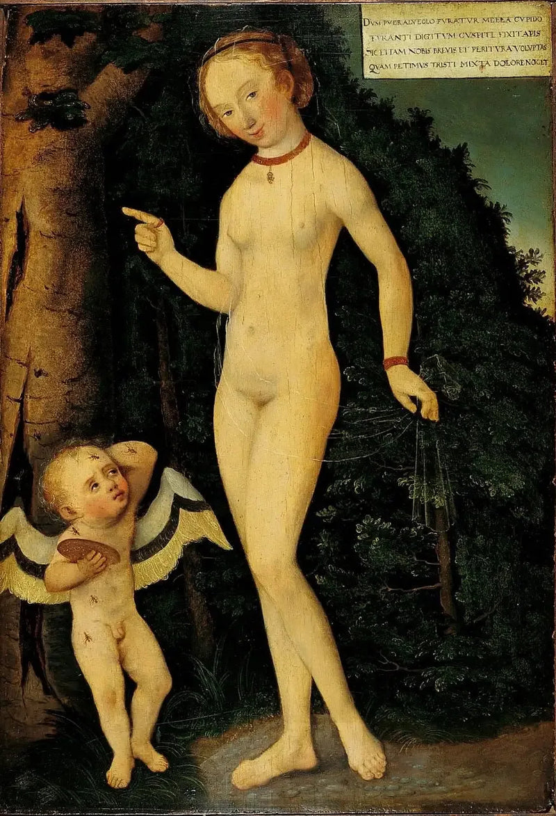 Venus og kjærlighetsguden som stjal honning - Lucas Cranach den eldre