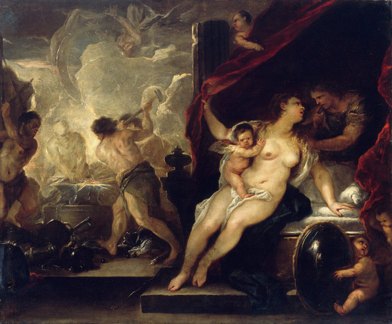 Venus, Mars og Vulcans smie - Luca Giordano