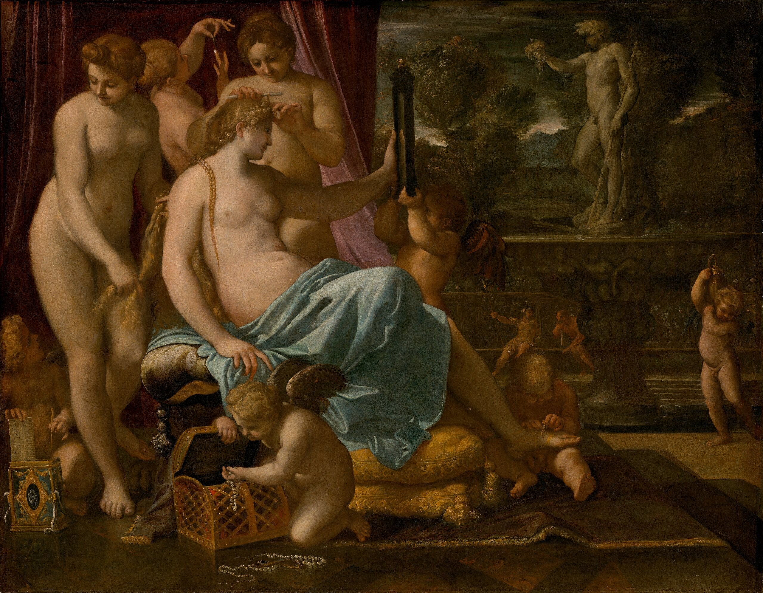 Vénus parée par les Grâces - Annibale Carracci image 1 tableau peint à l’huile sur toile