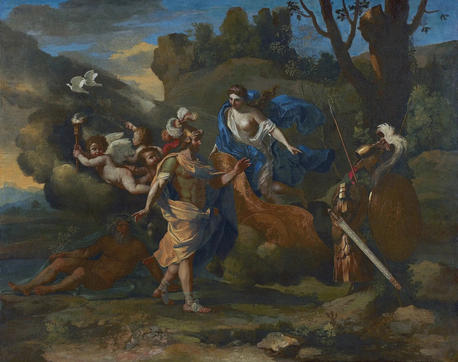 Venus viser Aeneas våpnene smidd av Vulcanus - Nicolas Poussin