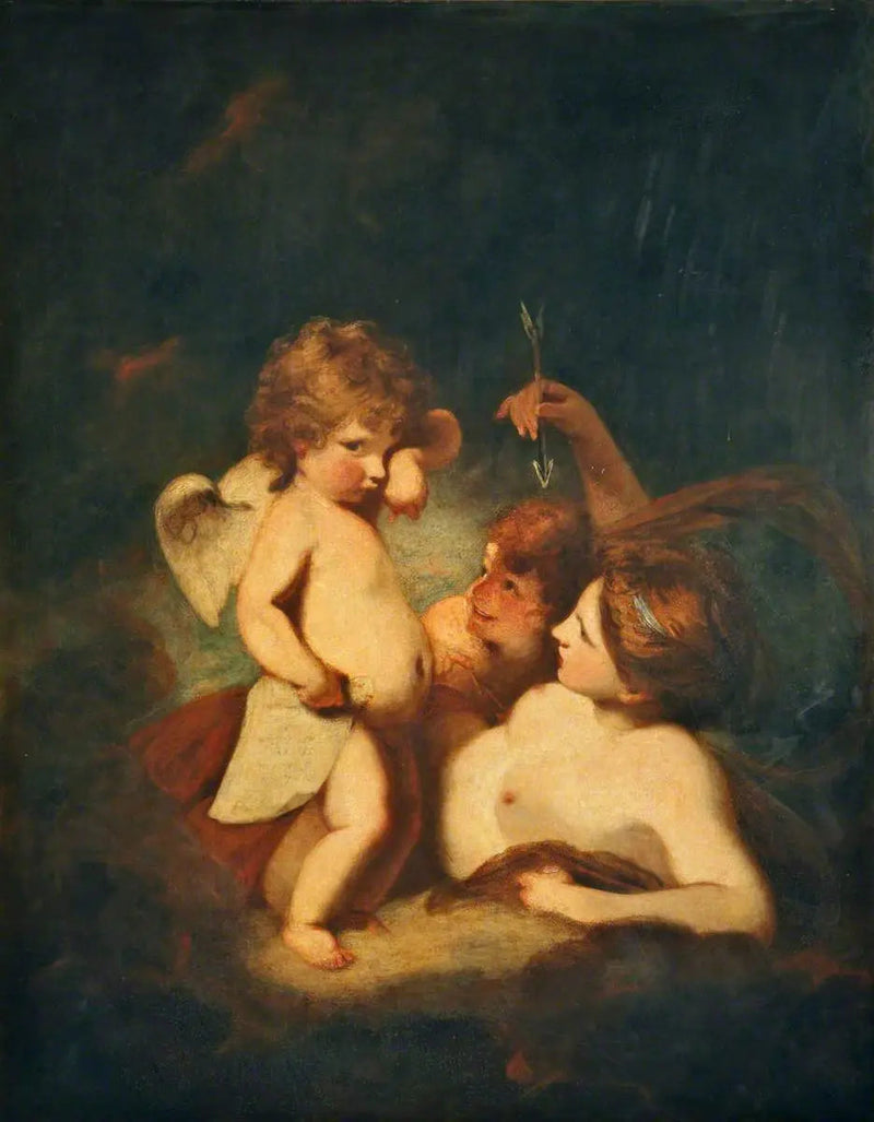 Venus irettesetter Cupido for å ha lært å kaste regnskapsbøker - Joshua Reynolds