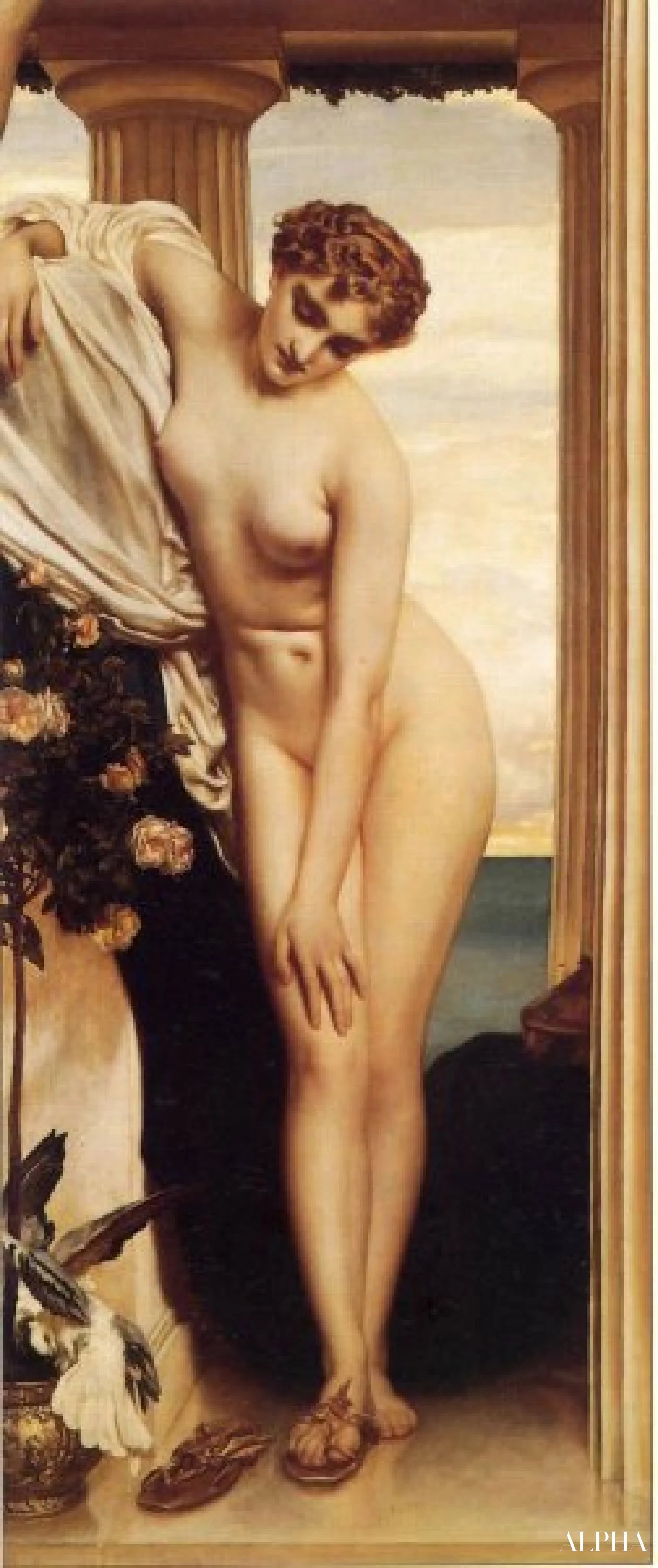 Venus kler av seg for badet - Frederic Leighton Reproduksjoner av oljemalerier