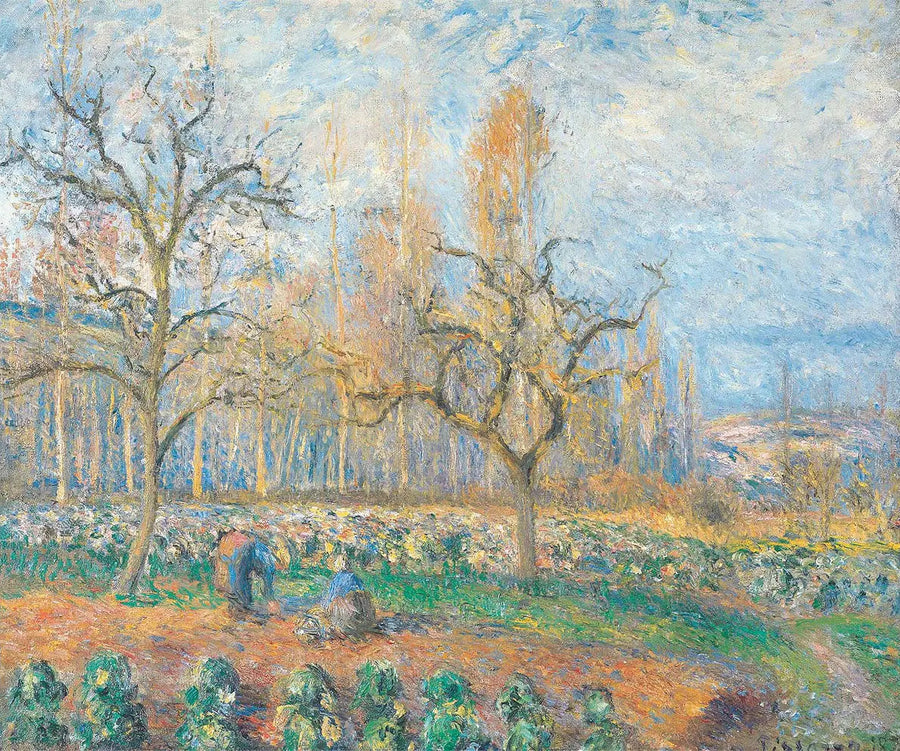 Hage i Pontoise, solnedgang - Camille Pissarro
