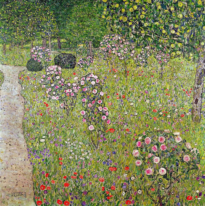 Hage med roser - Gustav Klimt