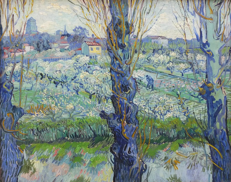 Frukthage i blomst med utsikt over Arles - Vincent van Gogh