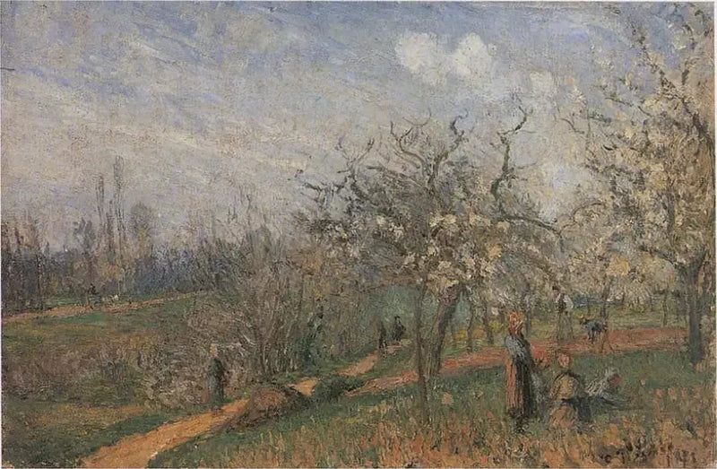 Blomstrende hage - Camille Pissarro