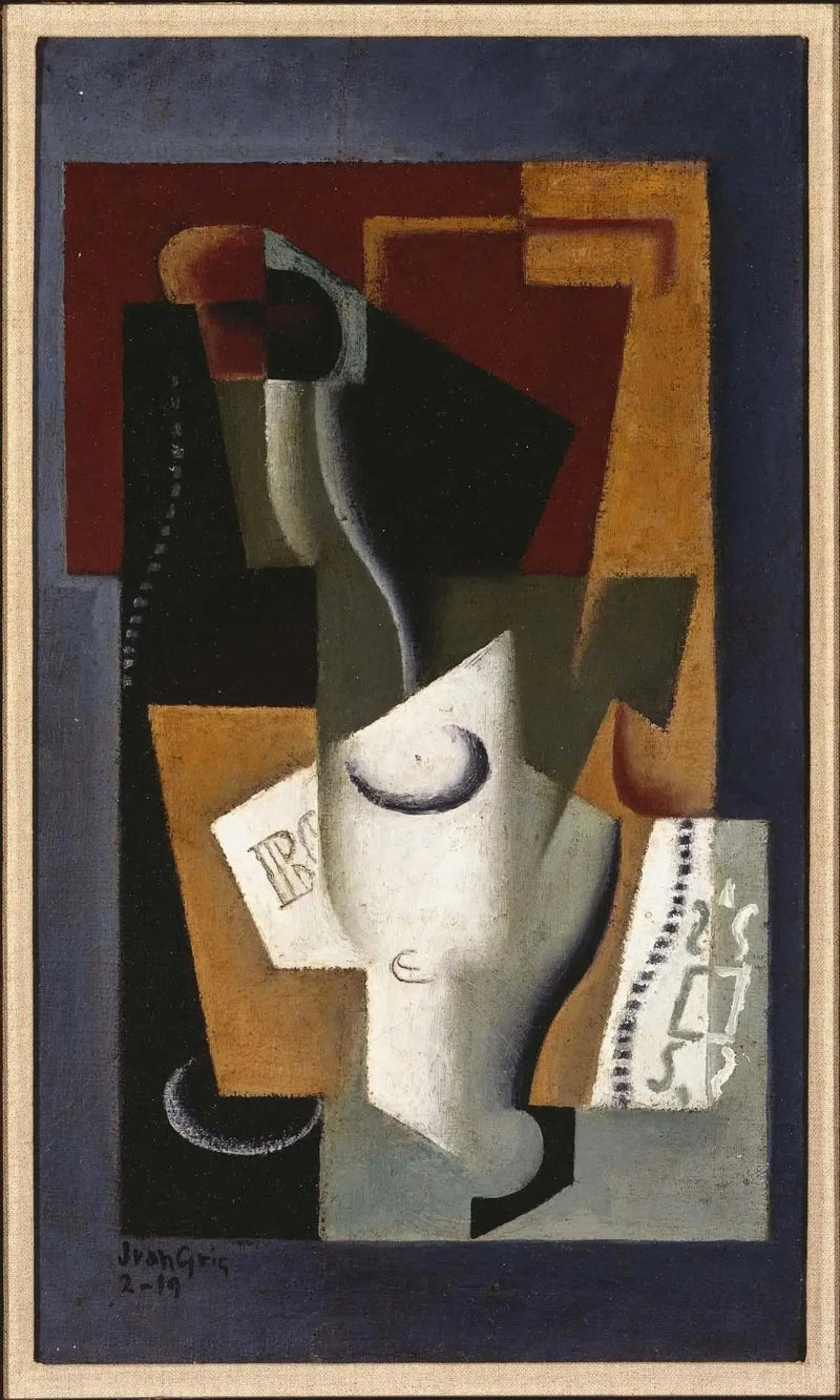 Glass og flaske - Juan Gris