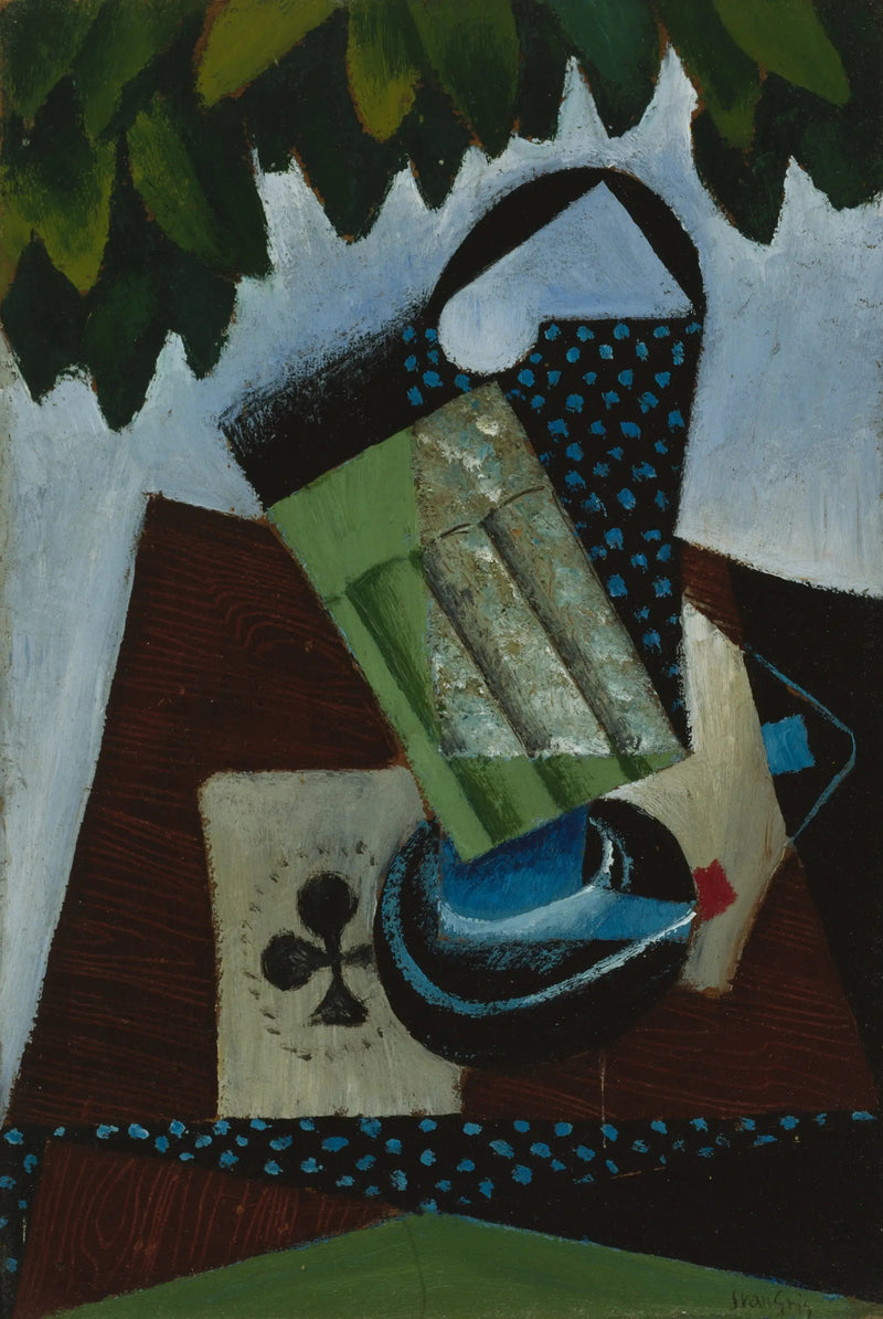 Glass og spillekort - Juan Gris