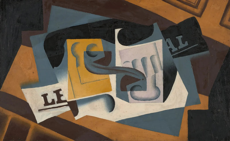 Glass og avis - Juan Gris