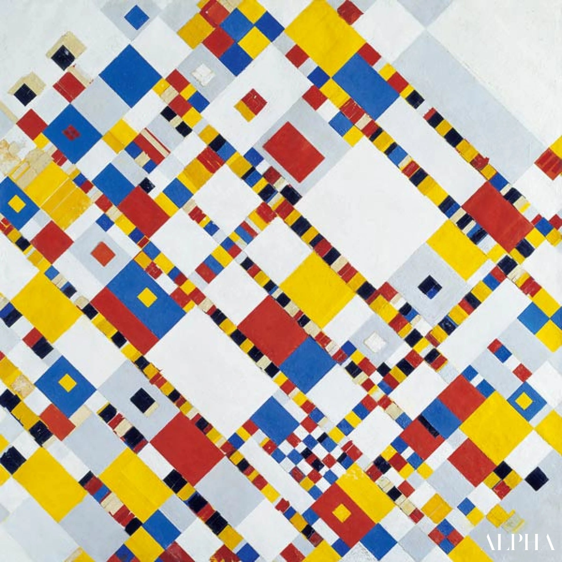 Victoire Boogie Woogie II - Mondrian - Høykvalitets reproduksjoner av malerier og bilder