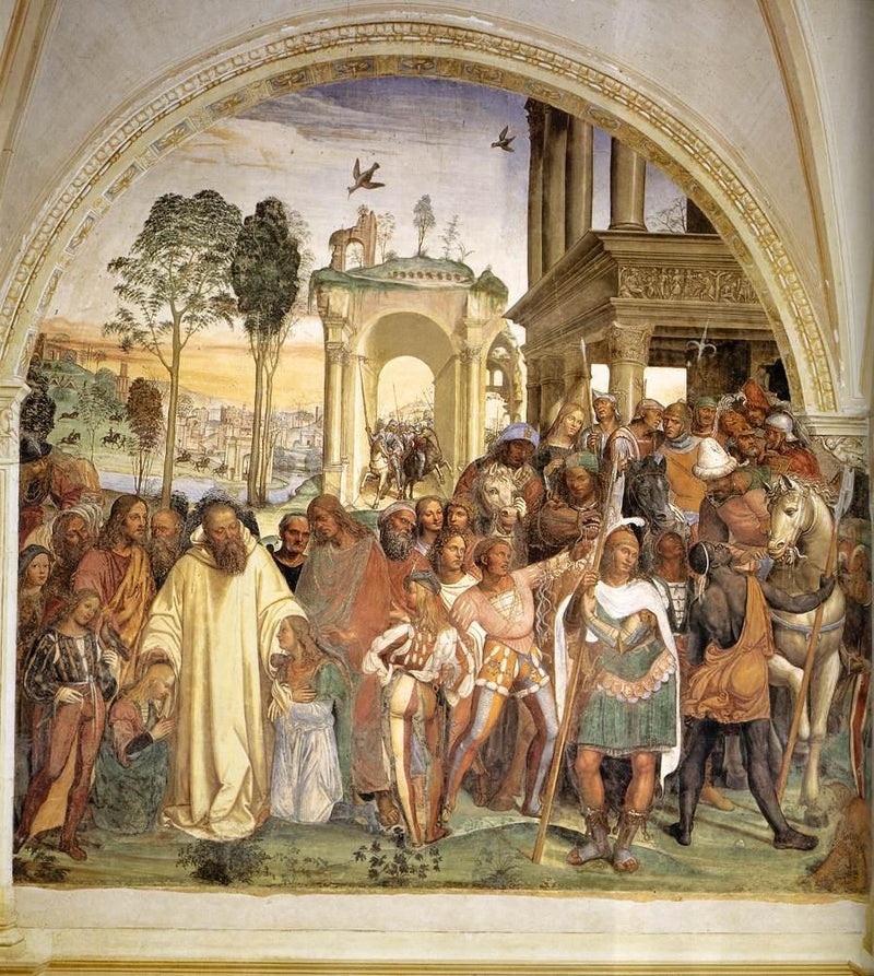 Liv av Saint Benoît, Scene 12 Benoît mottar to unge romere, Maur og Placide - Il Sodoma (Giovanni Antonio Bazzi)
